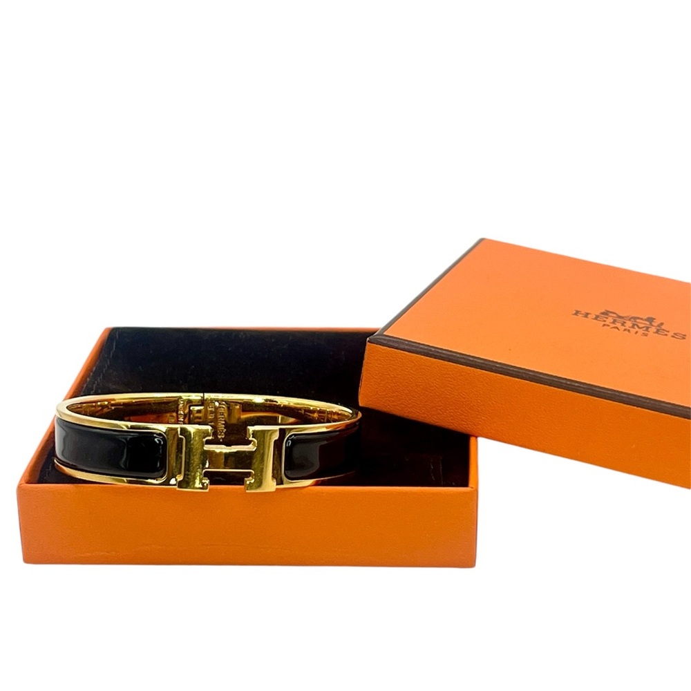 Authentic Hermes Clic H bracelet black